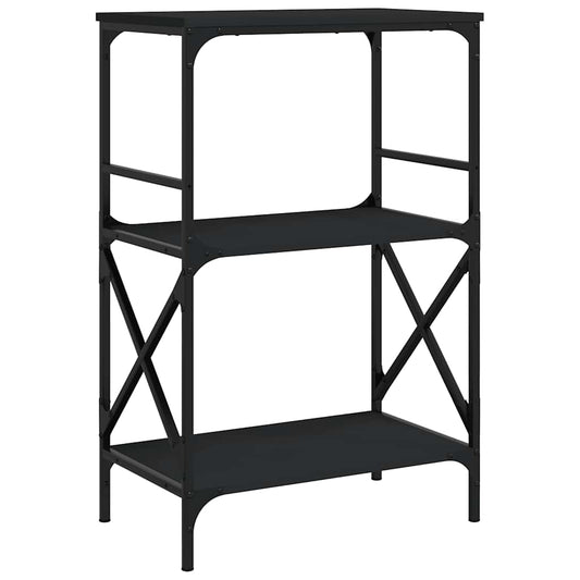 Bookcase 3-Tier Black 59x35x90.5 cm Engineered Wood Bookcase 3-Tier Black 59x35x90.5 cm Engineered Wood