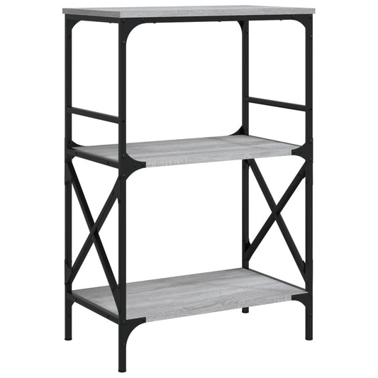 Bookcase 3-Tier Grey Sonoma 59x35x90.5 cm Engineered Wood Bookcase 3-Tier Grey Sonoma 59x35x90.5 cm Engineered Wood