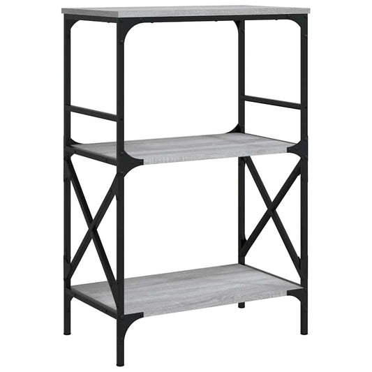 Bookcase 3-Tier Grey Sonoma 59x35x90.5 cm Engineered Wood Bookcase 3-Tier Grey Sonoma 59x35x90.5 cm Engineered Wood
