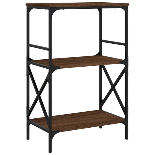 Bookcase 3-Tier Brown Oak 59x35x90.5 cm Engineered Wood Bookcase 3-Tier Brown Oak 59x35x90.5 cm Engineered Wood