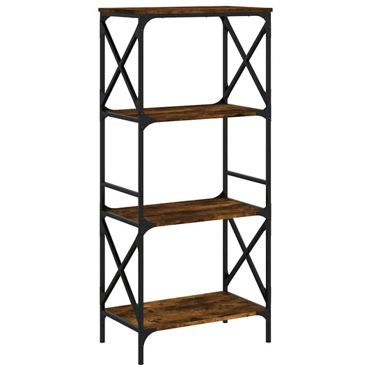 Bookcase 4-Tier Smoked Oak 59x35x132 cm Engineered Wood Bookcase 4-Tier Smoked Oak 59x35x132 cm Engineered Wood
