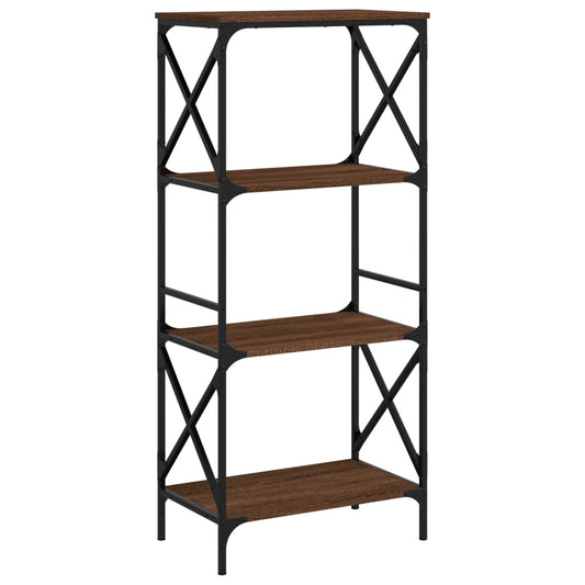 Bookcase 4-Tier Brown Oak 59x35x132 cm Engineered Wood Bookcase 4-Tier Brown Oak 59x35x132 cm Engineered Wood