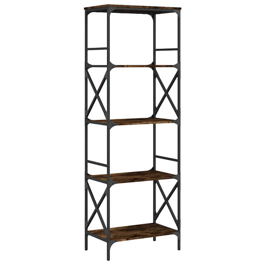 Bookcase 5-Tier Smoked Oak 59x35x171 cm Engineered Wood Bookcase 5-Tier Smoked Oak 59x35x171 cm Engineered Wood