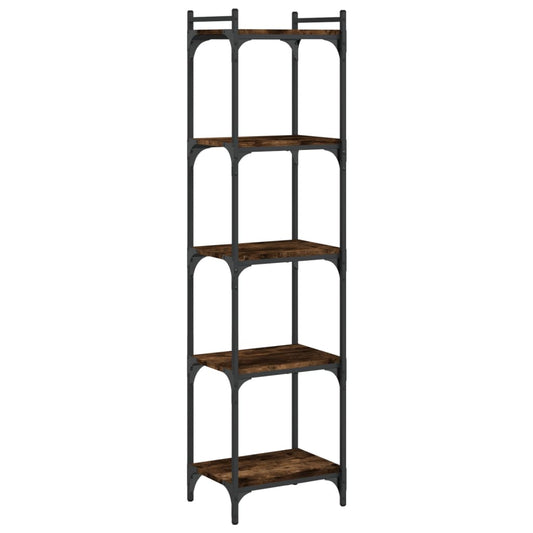 Bookcase 5-Tier Smoked Oak 40x30x154 cm Engineered Wood Bookcase 5-Tier Smoked Oak 40x30x154 cm Engineered Wood
