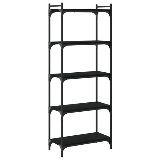 Bookcase 5-Tier Black 60x30x154 cm Engineered Wood Bookcase 5-Tier Black 60x30x154 cm Engineered Wood