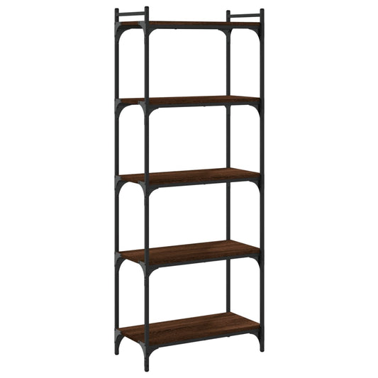 Bookcase 5-Tier Brown Oak 60x30x154 cm Engineered Wood Bookcase 5-Tier Brown Oak 60x30x154 cm Engineered Wood