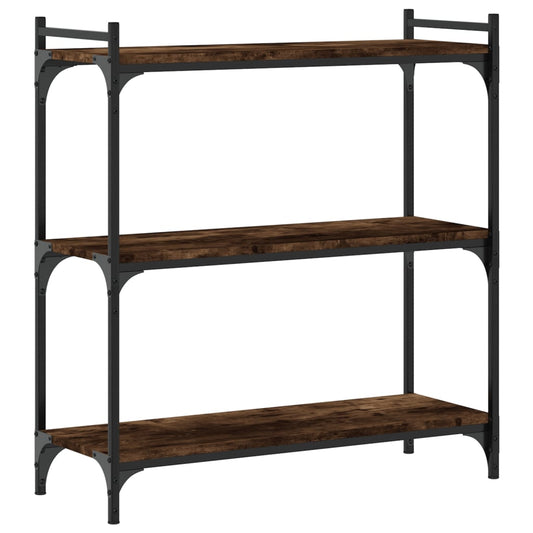 Bookcase 3-Tier Smoked Oak 80x30x86 cm Engineered Wood Bookcase 3-Tier Smoked Oak 80x30x86 cm Engineered Wood
