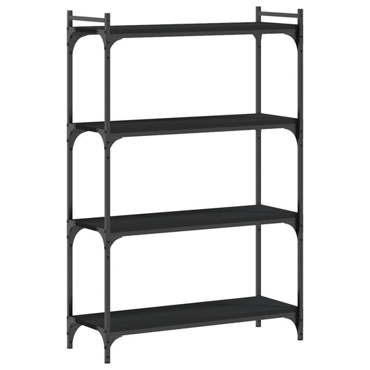 Bookcase 4-Tier Black 80x30x120 cm Engineered Wood Bookcase 4-Tier Black 80x30x120 cm Engineered Wood