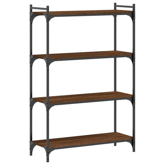 Bookcase 4-Tier Brown Oak 80x30x120 cm Engineered Wood Bookcase 4-Tier Brown Oak 80x30x120 cm Engineered Wood