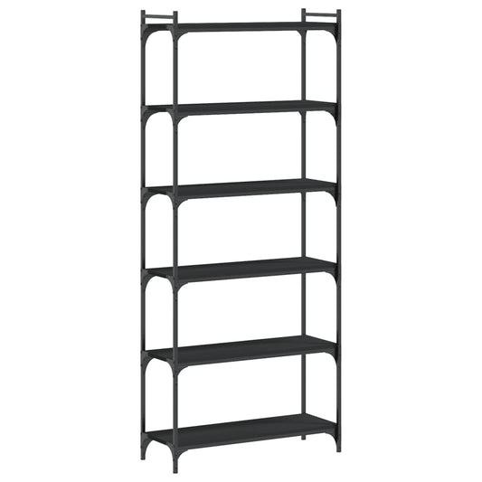 Bookcase 6-Tier Black 80x30x188 cm Engineered Wood Bookcase 6-Tier Black 80x30x188 cm Engineered Wood