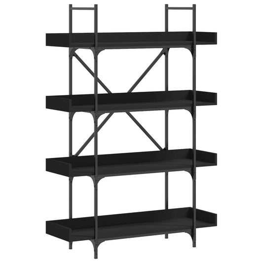 Bookcase 4-Tier Black 100x33x145.5 cm Engineered Wood Bookcase 4-Tier Black 100x33x145.5 cm Engineered Wood