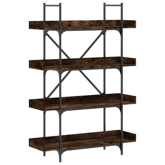 Bookcase 4-Tier Smoked Oak 100x33x145.5 cm Engineered Wood Bookcase 4-Tier Smoked Oak 100x33x145.5 cm Engineered Wood