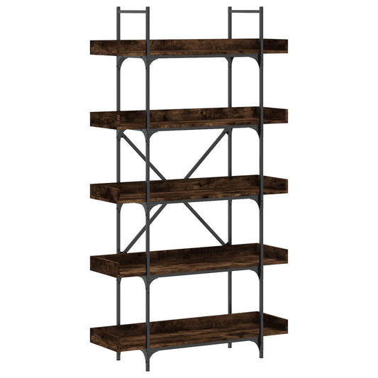 Bookcase 5-Tier Smoked Oak 100x33x180.5 cm Engineered Wood Bookcase 5-Tier Smoked Oak 100x33x180.5 cm Engineered Wood