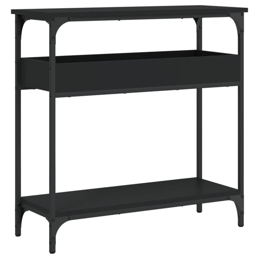Console Table with Shelf Black 75x29x75cm Engineered Wood Console Table with Shelf Black 75x29x75cm Engineered Wood