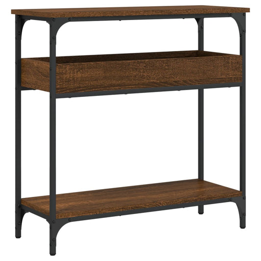 Console Table with Shelf Brown Oak 75x29x75cm Engineered Wood Console Table with Shelf Brown Oak 75x29x75cm Engineered Wood