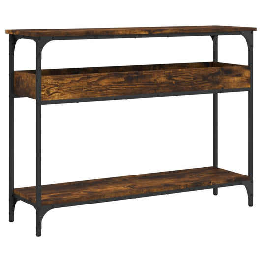 Console Table with Shelf Smoked Oak 100x29x75cm Engineered Wood Console Table with Shelf Smoked Oak 100x29x75cm Engineered Wood