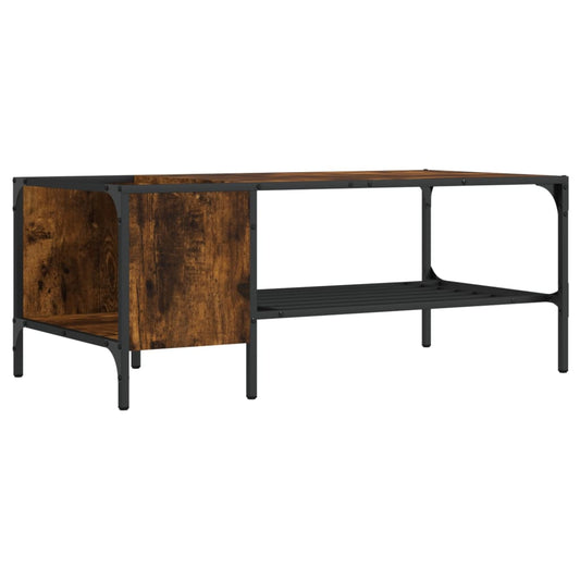 Coffee Table with Rack Smoked Oak 100x51x40 cm Engineered Wood Coffee Table with Rack Smoked Oak 100x51x40 cm Engineered Wood