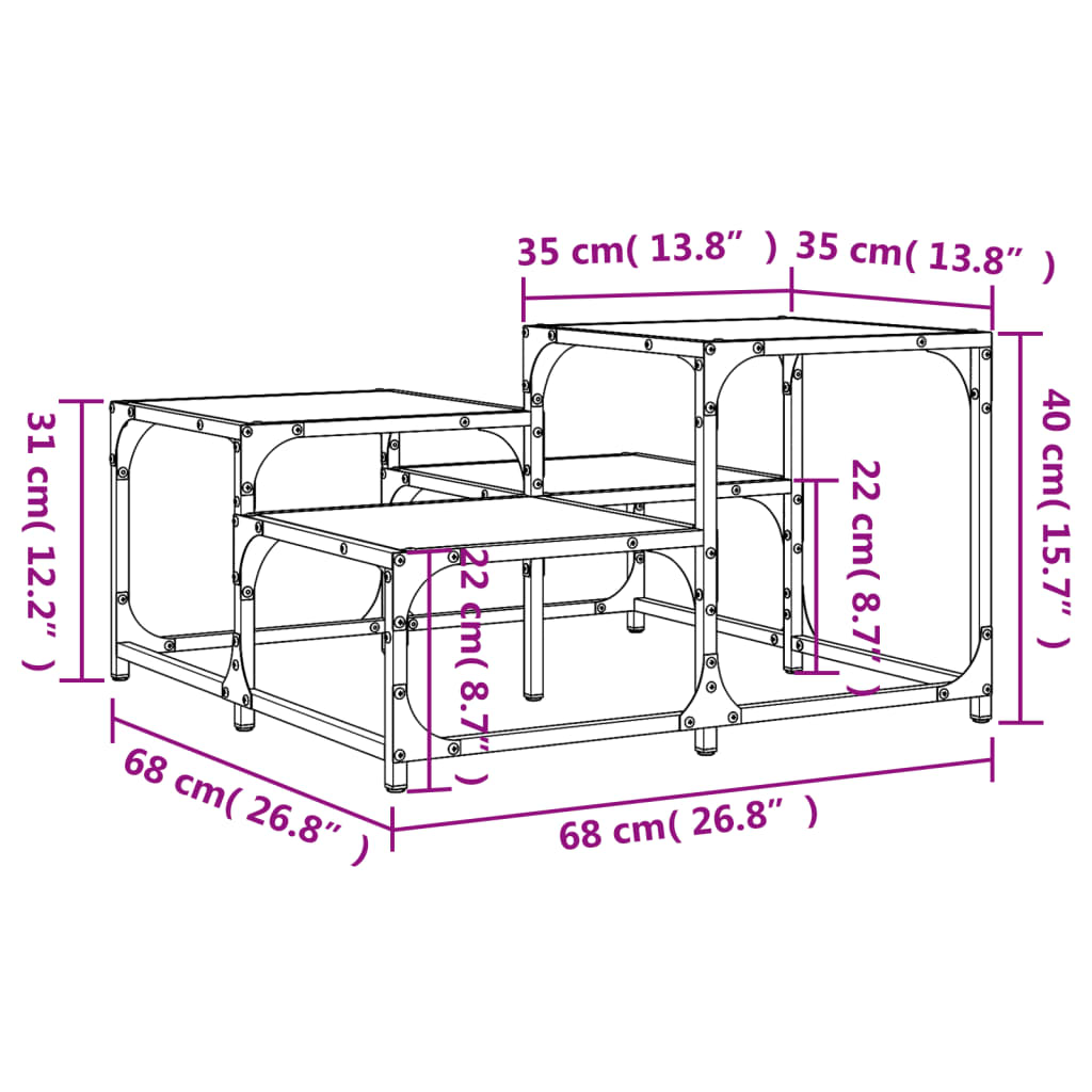 Coffee Table Black 68x68x40 cm Engineered Wood