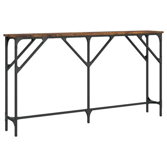 Console Table Smoked Oak 140x23x75 cm Engineered Wood Console Table Smoked Oak 140x23x75 cm Engineered Wood