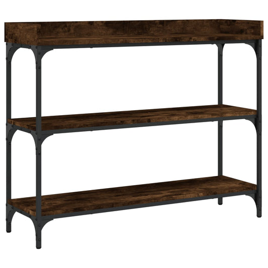 Console Table with Shelves Smoked Oak 100x30x80 cm Console Table with Shelves Smoked Oak 100x30x80 cm