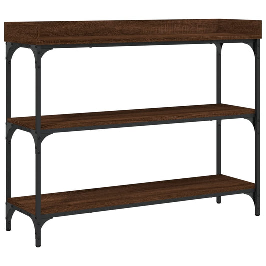 Console Table with Shelves Brown Oak 100x30x80 cm Console Table with Shelves Brown Oak 100x30x80 cm