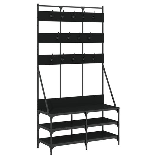 Clothes Rack with Shoe Storage Black 100x40x184 cm Clothes Rack with Shoe Storage Black 100x40x184 cm