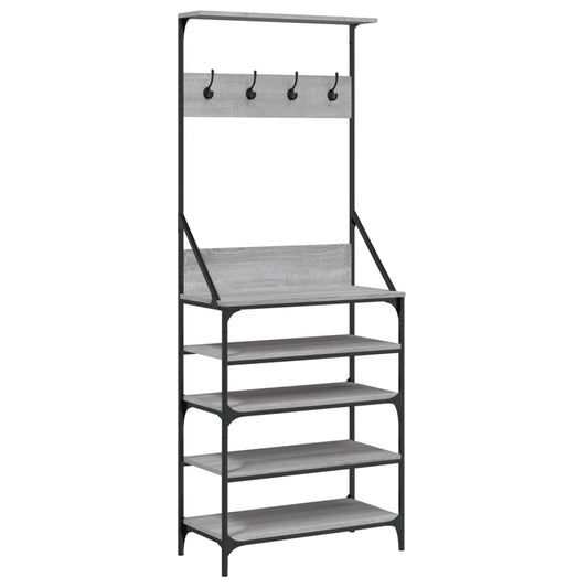 Clothes Rack with Shoe Storage Grey Sonoma 70x34x184 cm Clothes Rack with Shoe Storage Grey Sonoma 70x34x184 cm