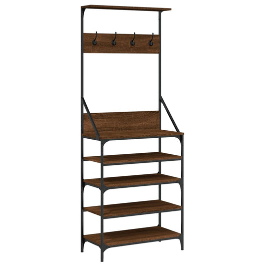 Clothes Rack with Shoe Storage Brown Oak 70x34x184 cm Clothes Rack with Shoe Storage Brown Oak 70x34x184 cm