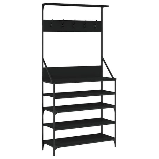 Clothes Rack with Shoe Storage Black 90x34x184 cm Clothes Rack with Shoe Storage Black 90x34x184 cm