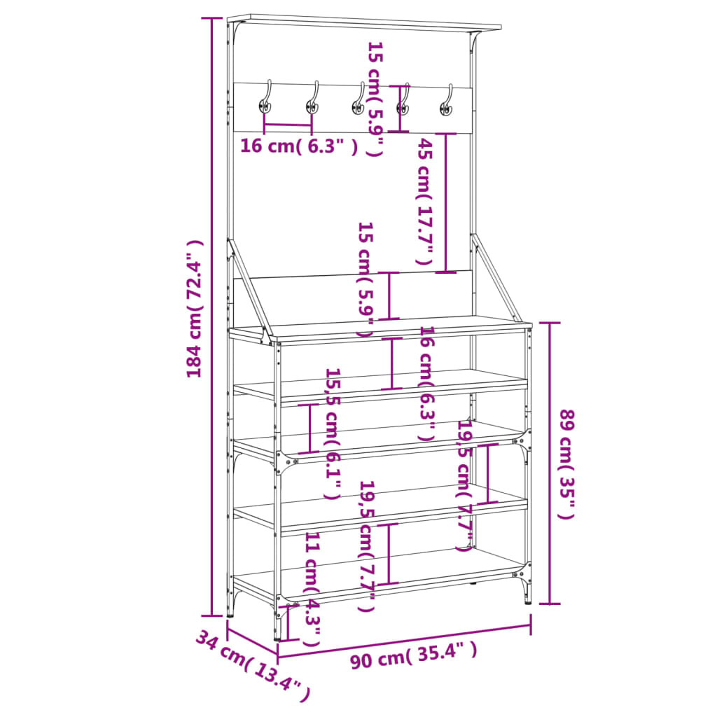 Clothes Rack | Black | Engineered wood, Metal | Medium | Clothes Rack