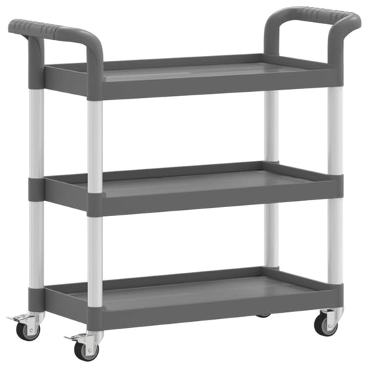 3-Tier Trolley Grey 77x34x72 cm Aluminium 3-Tier Trolley Grey 77x34x72 cm Aluminium