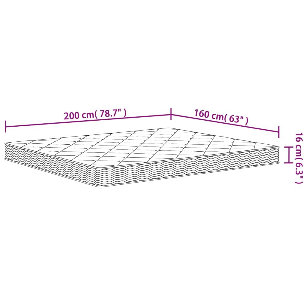 Foam Mattress Medium Soft 160x200 cm