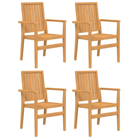 Stackable Garden Chairs 4 pcs 56.5x57.5x91 cm Solid Wood Teak Stackable Garden Chairs 4 pcs 56.5x57.5x91 cm Solid Wood Teak