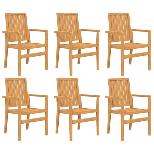 Stackable Garden Chairs 6 pcs 56.5x57.5x91 cm Solid Wood Teak Stackable Garden Chairs 6 pcs 56.5x57.5x91 cm Solid Wood Teak