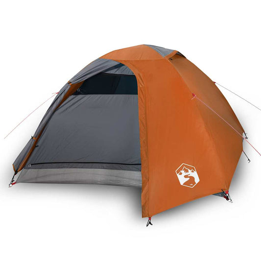 Camping Tent Dome 4-Person Grey and Orange Waterproof Camping Tent Dome 4-Person Grey and Orange Waterproof