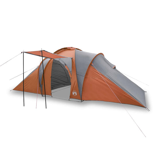Family Tent Dome 6-Person Grey and Orange Waterproof Family Tent Dome 6-Person Grey and Orange Waterproof
