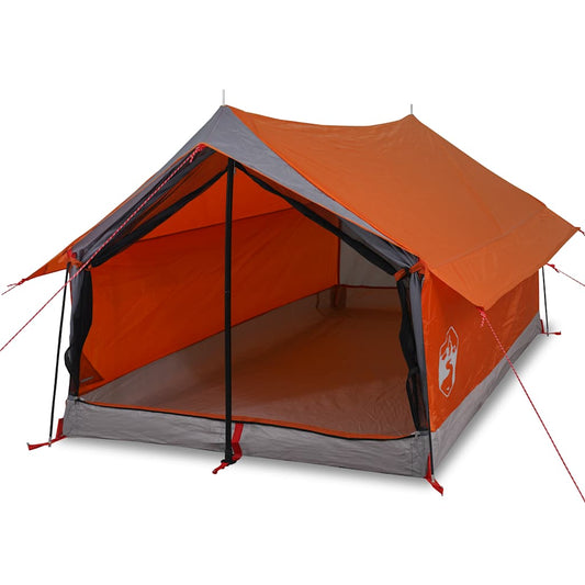 Camping Tent 2-Person Grey and Orange Waterproof Camping Tent 2-Person Grey and Orange Waterproof