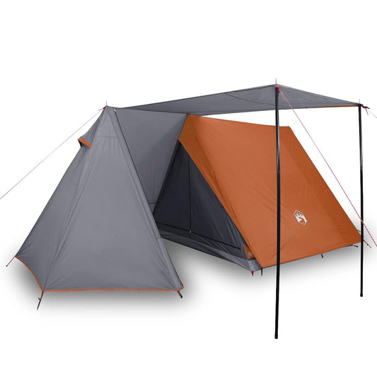 Camping Tent 3-Person Grey and Orange Waterproof Camping Tent 3-Person Grey and Orange Waterproof