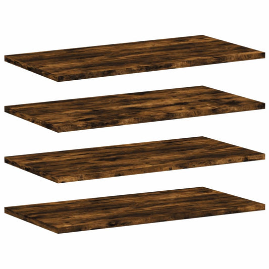 Wall Shelves 4 pcs Smoked Oak 60x30x1,5 cm Engineered Wood Wall Shelves 4 pcs Smoked Oak 60x30x1,5 cm Engineered Wood