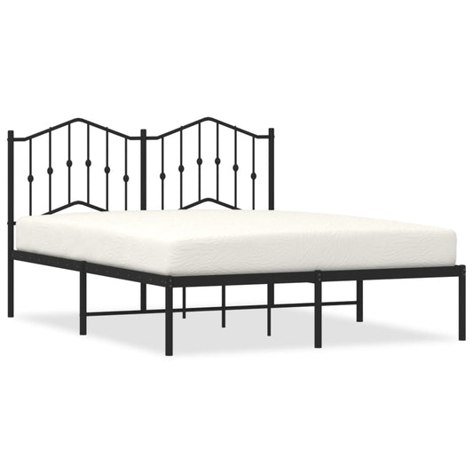 Bed Frame | Black | Powder-Coated Steel | 140x190 cm | Metal Bed Frame Bed Frame | Black | Powder-Coated Steel | 140x190 cm | Metal Bed Frame