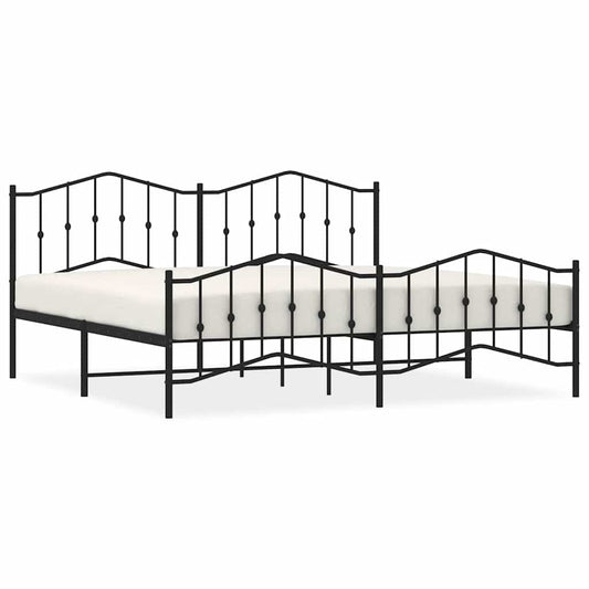 Bed Frame | Black | Powder-Coated Steel | Double | Bed Frame Bed Frame | Black | Powder-Coated Steel | Double | Bed Frame