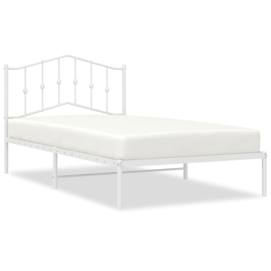 Bed Frame | White | Steel | Single | Bed Frame | Rectangular | Modern Bed Frame | White | Steel | Single | Bed Frame | Rectangular | Modern
