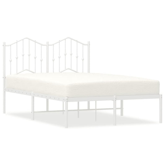Bed Frame | White | Steel | Double | Bed Frame | Rectangular | Modern Bed Frame | White | Steel | Double | Bed Frame | Rectangular | Modern