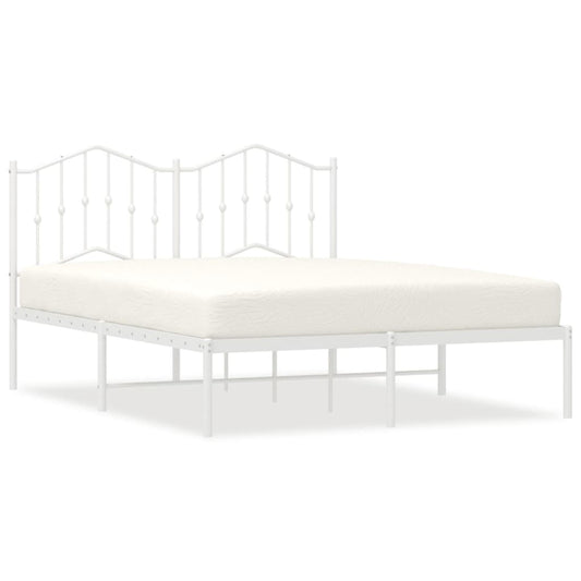 Bed Frame | White | Powder-Coated Steel | Double | Bed Frame Bed Frame | White | Powder-Coated Steel | Double | Bed Frame