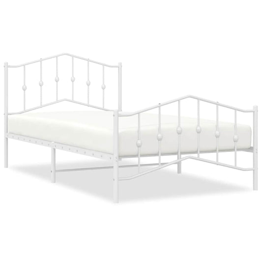 Bed Frame | White | Powder-Coated Steel | Single | Bed Frame Bed Frame | White | Powder-Coated Steel | Single | Bed Frame