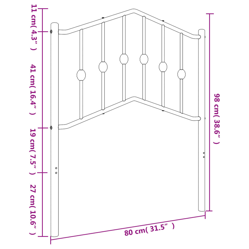 Metal Replace Headboard White 75 cm