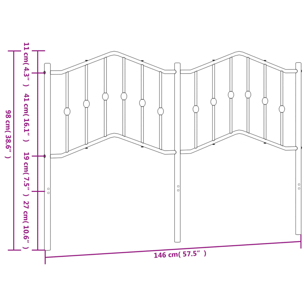 Metal Replace Headboard White 140 cm