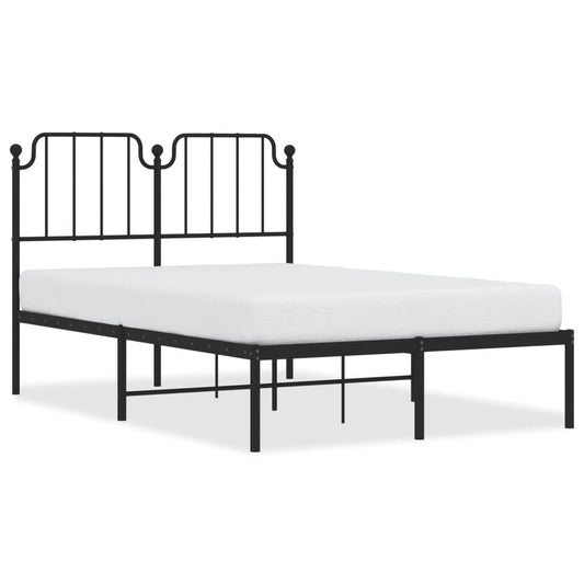 Metal Bed Frame without Mattress with Headboard Black 120x190cm Metal Bed Frame without Mattress with Headboard Black 120x190cm