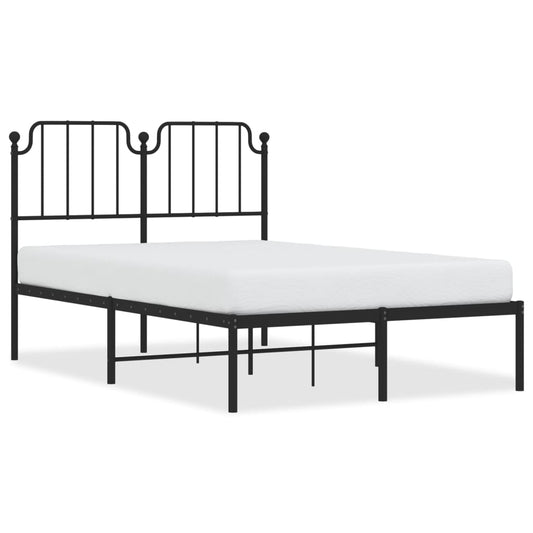 Metal Bed Frame without Mattress with Headboard Black 120x200cm Metal Bed Frame without Mattress with Headboard Black 120x200cm