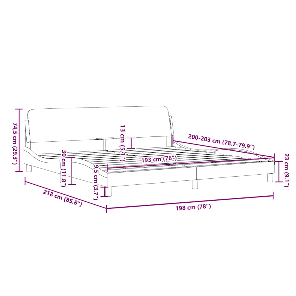 Metal Bed Frame without Mattress with Footboard Black 100x200cm